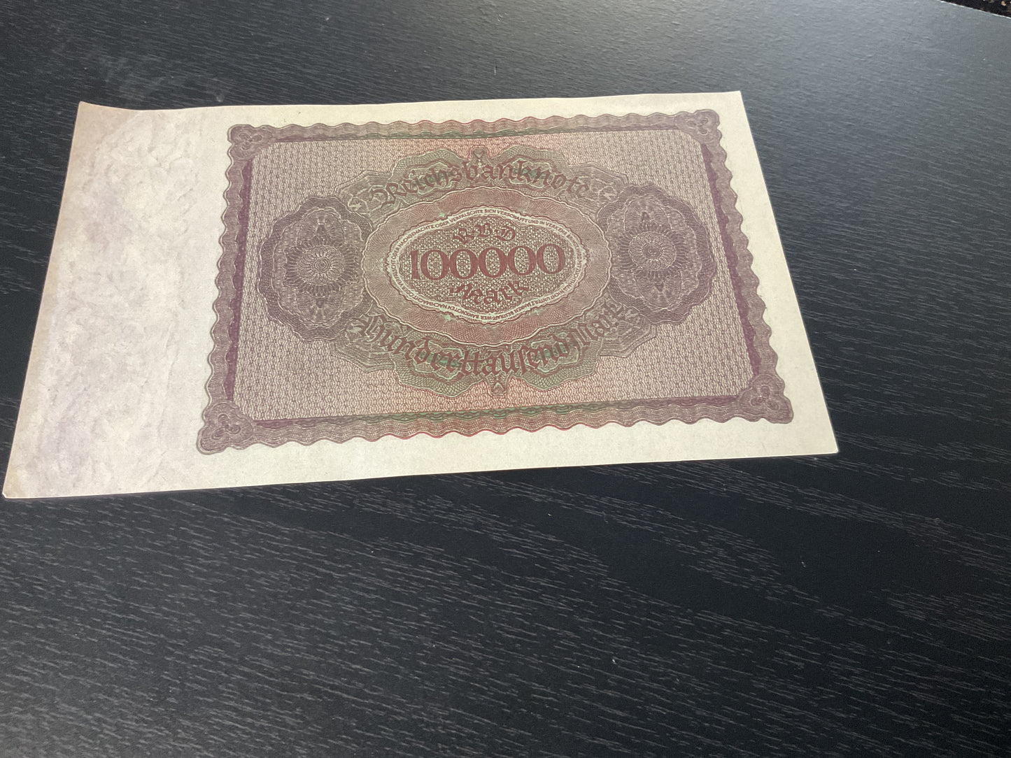German 100,000 Mark Reichsbanknote 1923