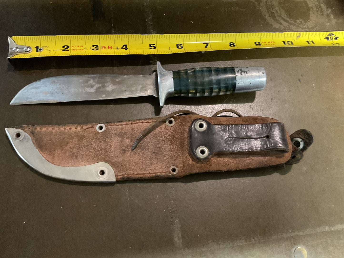 WWII Theatre Knife (crown Mora Stamped sheath)
