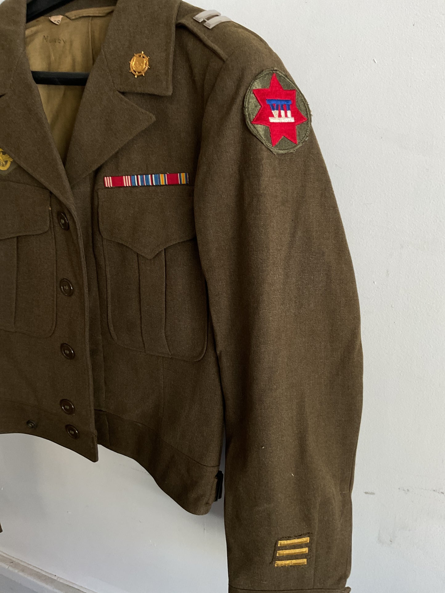 WWII 7th Army Corps Captains Ike Jacket-Named
