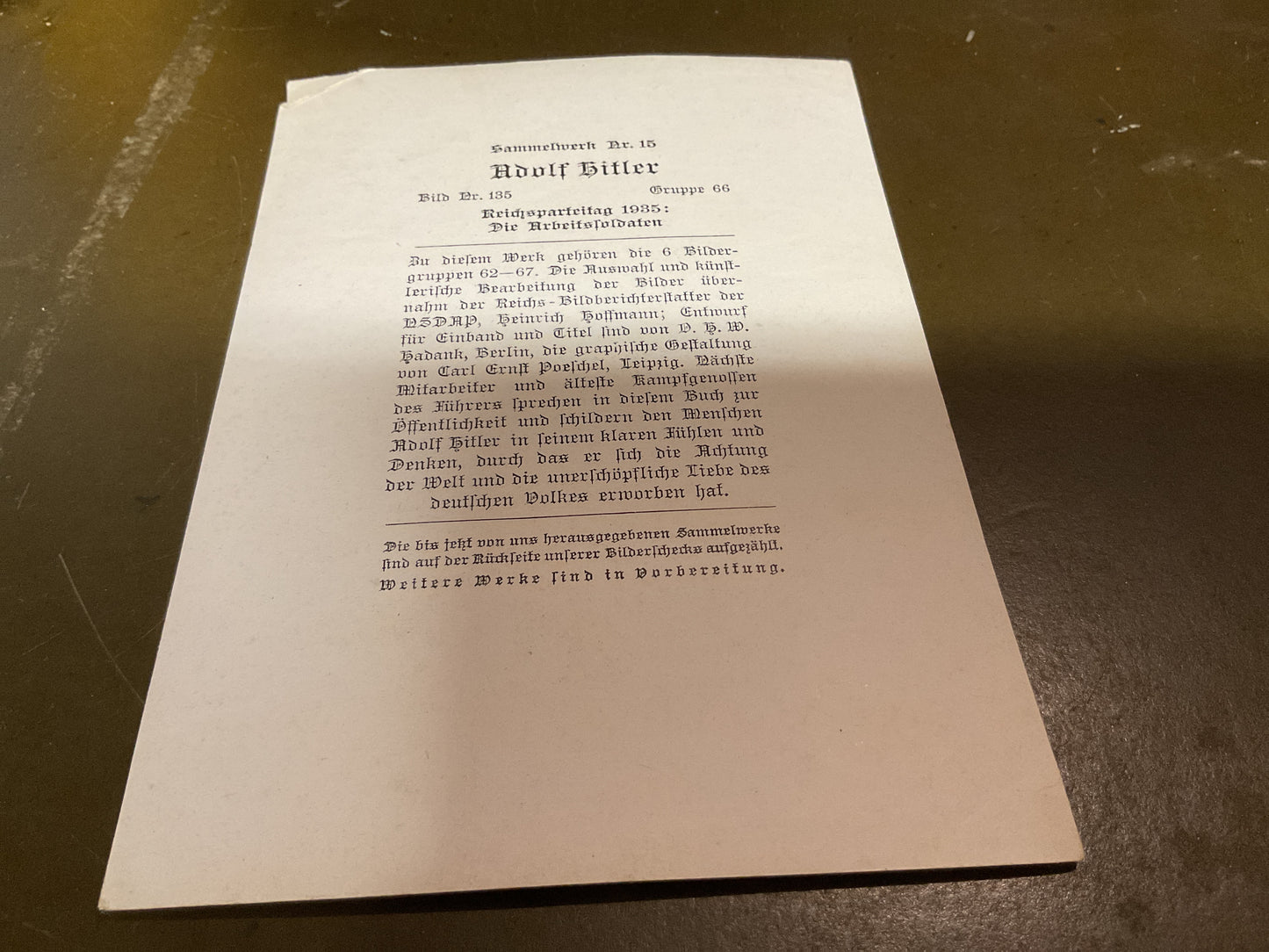 WWII German Propaganda Card