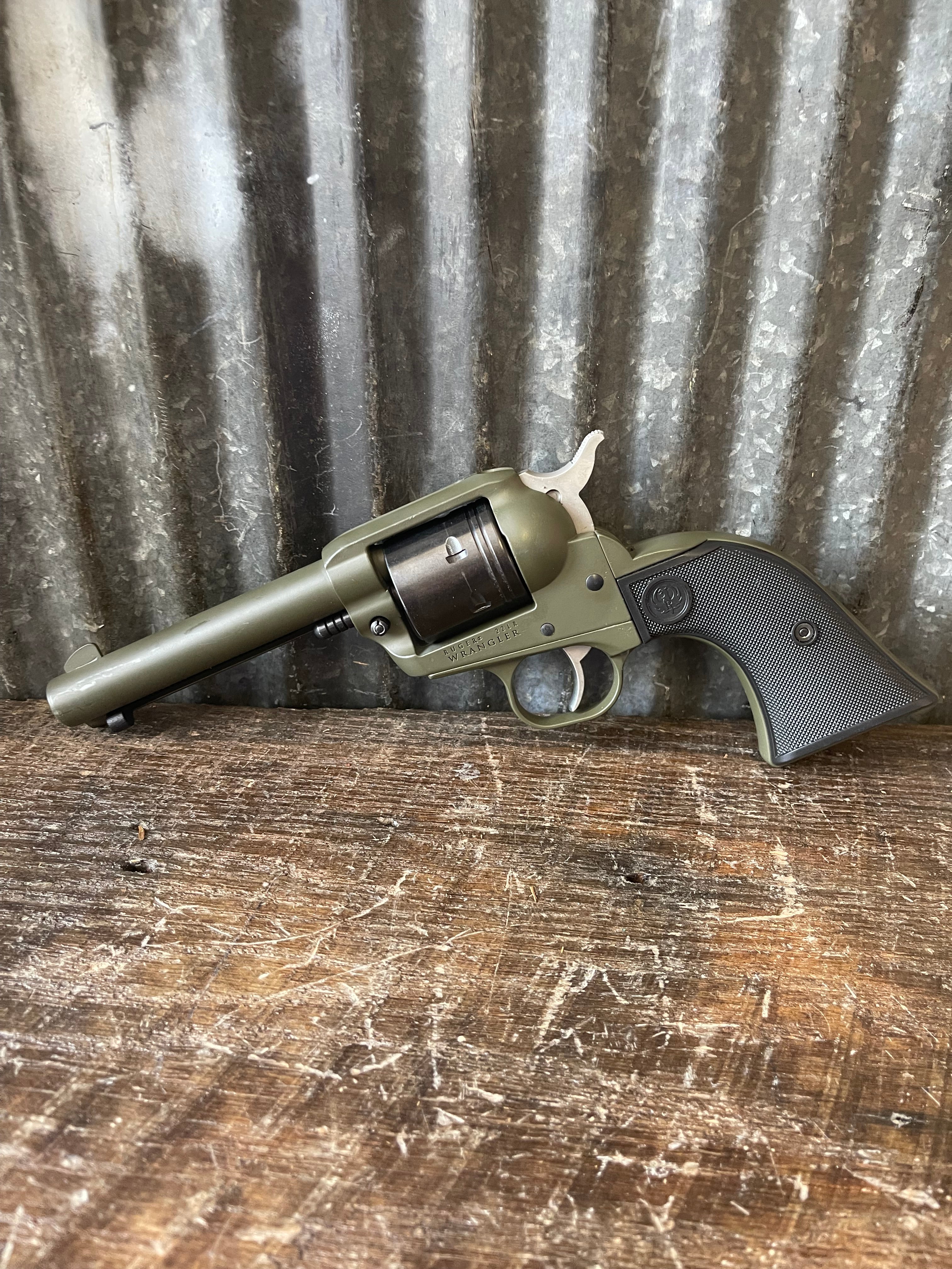 Ruger Wrangler .22 LR Single-Action Revolver – OD Green / Black Cylind ...