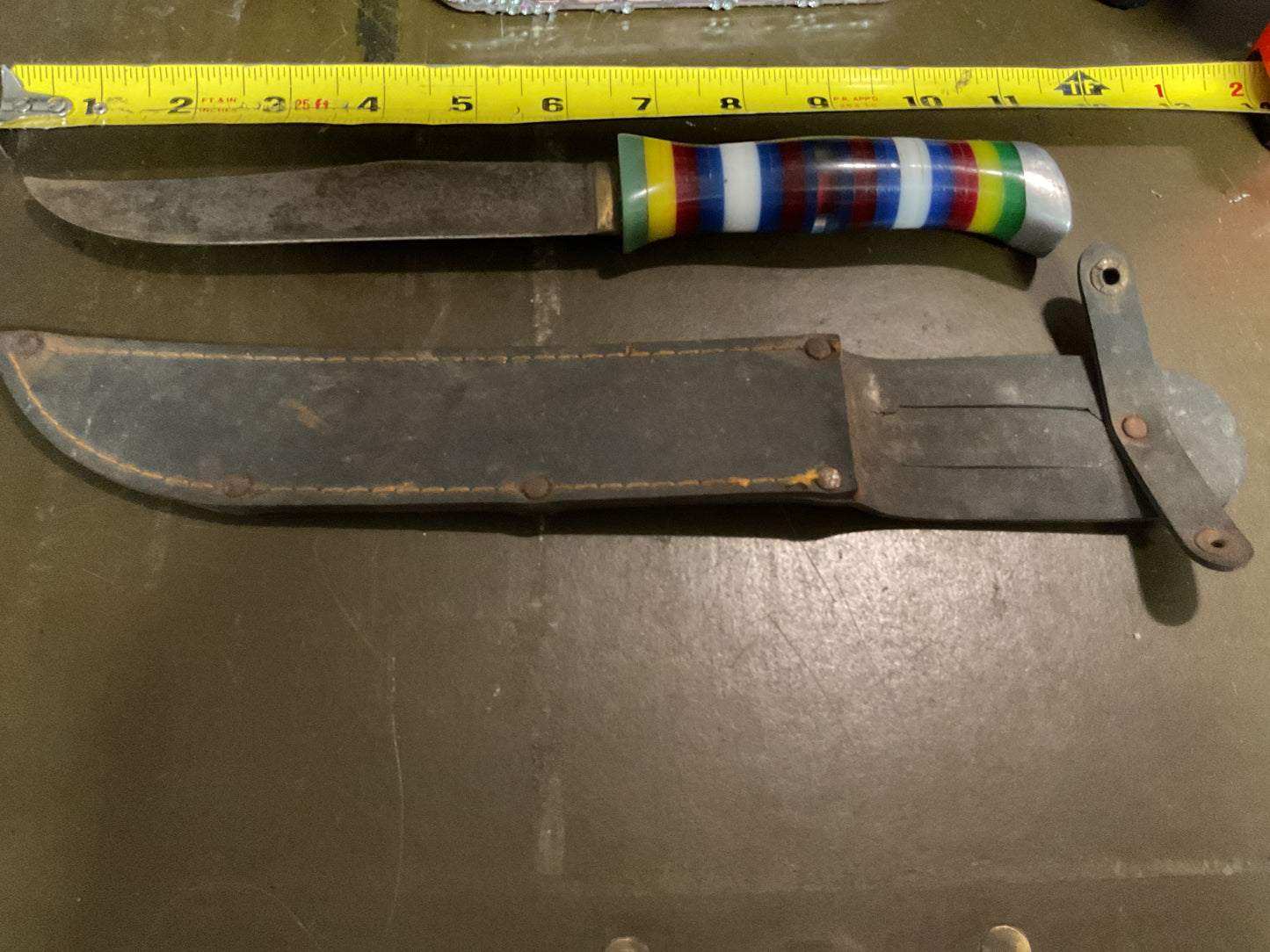 WWII Theatre Knife multi color handle