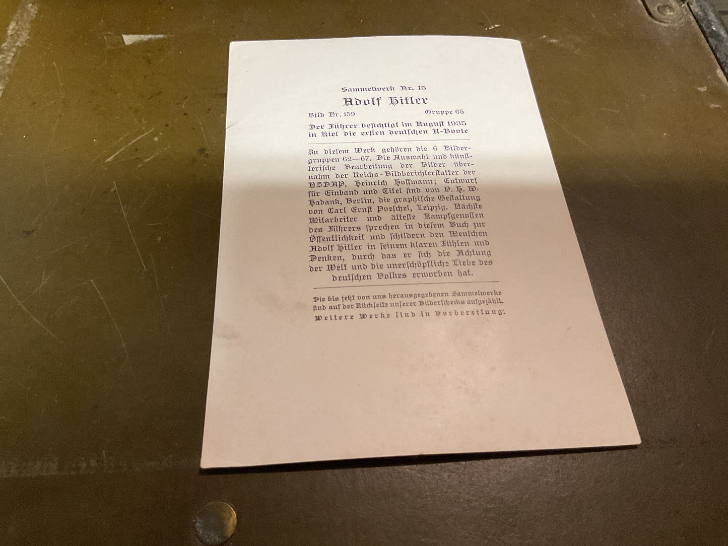 WWII German Propaganda Card