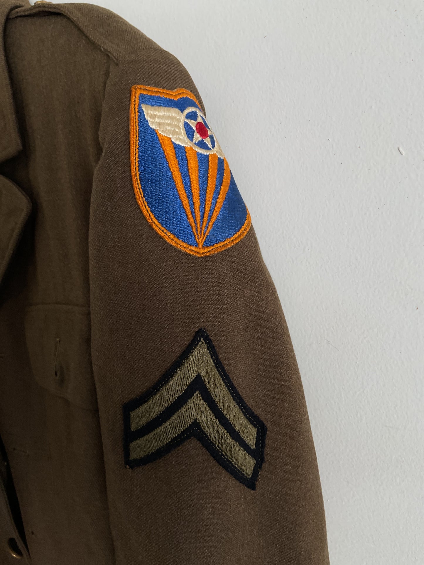 WWII US Army Air Corps Jacket-4th Air Force & Communication Patches