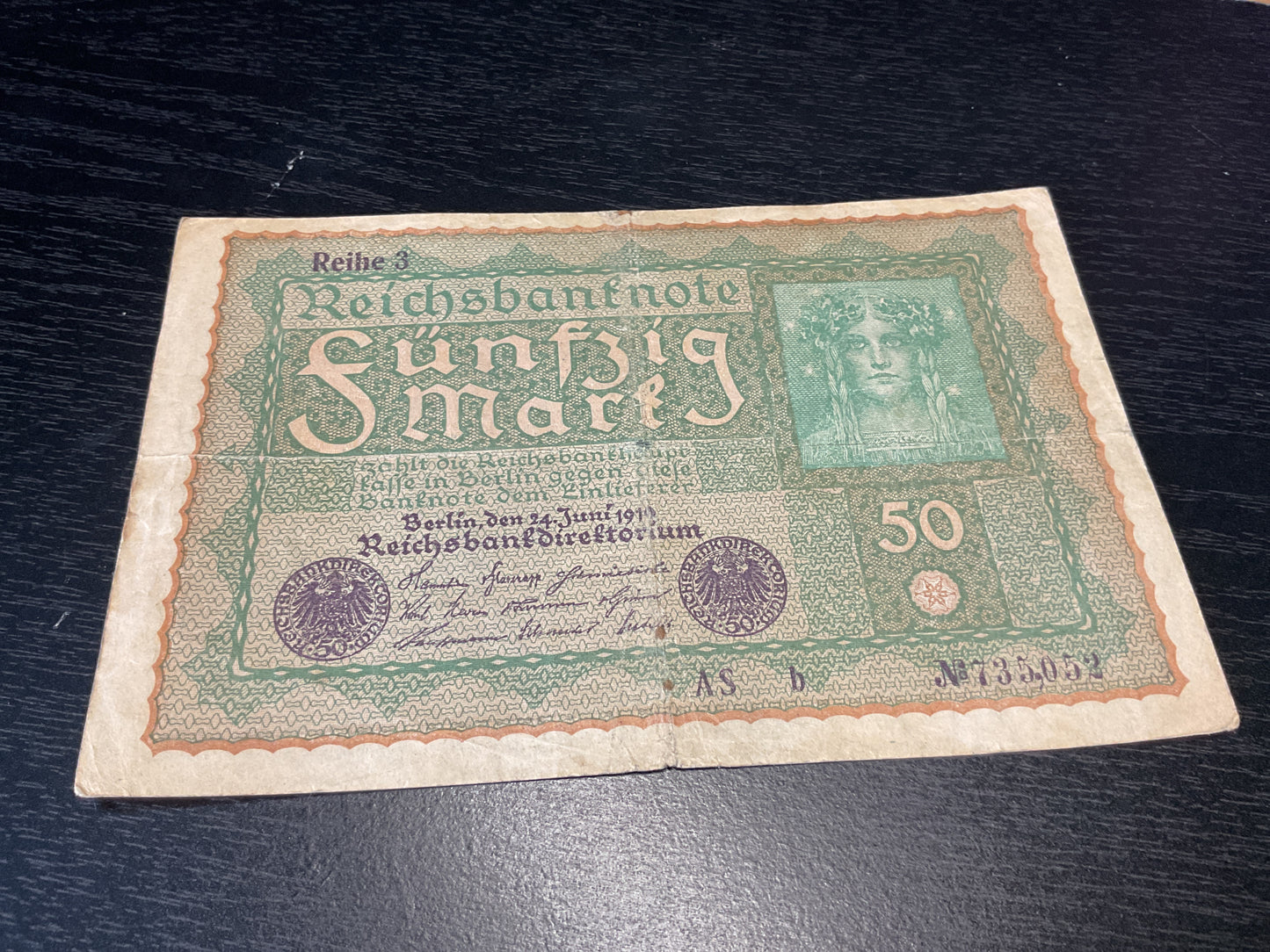 German 50 Mark Banknote 1919