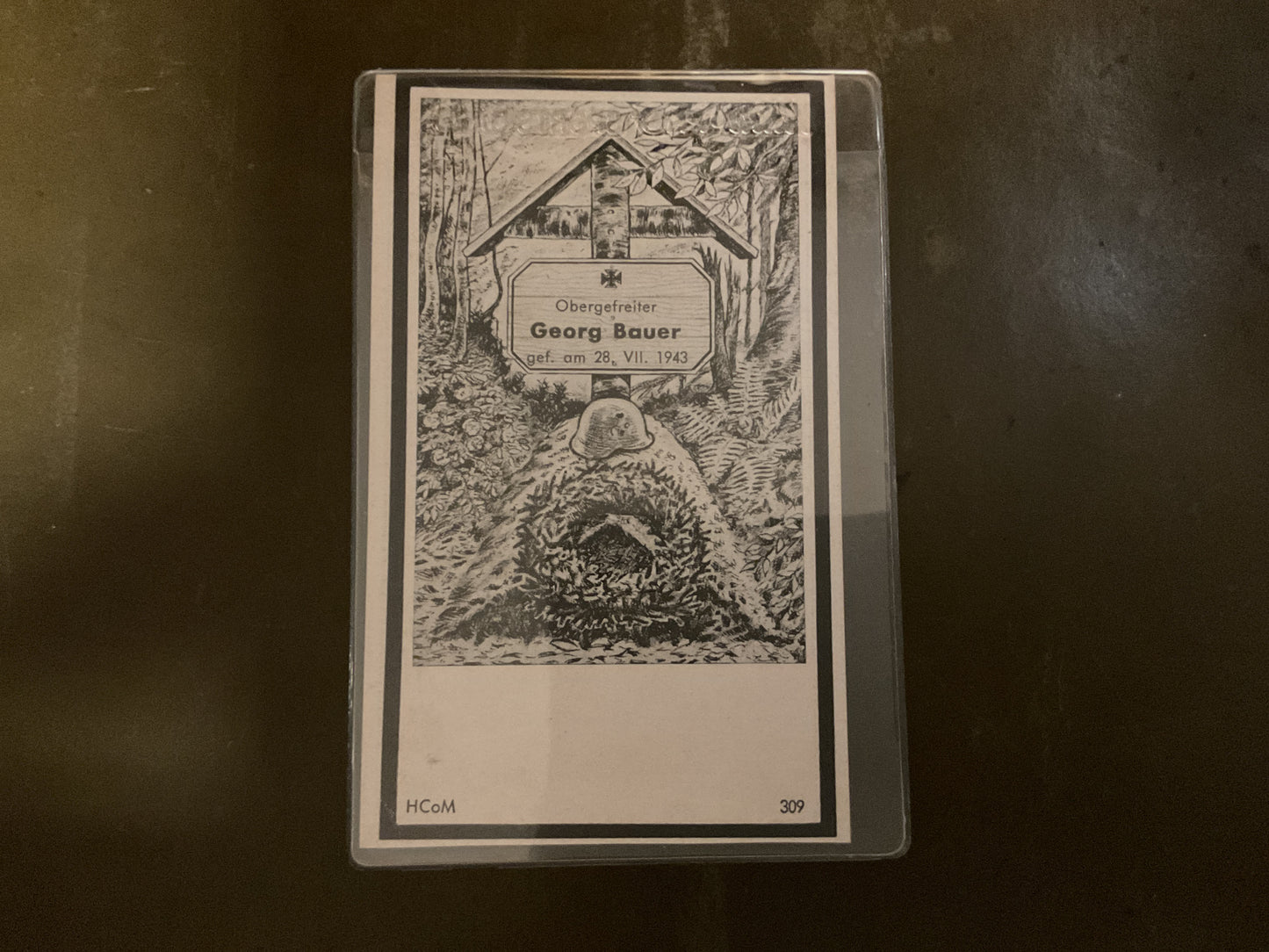 WWII German Death Card Machine Gunner