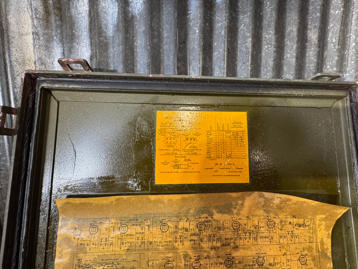 WWII U.S. Military RT-48A/TPX-1 IFF Radar Transmitter-Receiver with Case & Schematic
