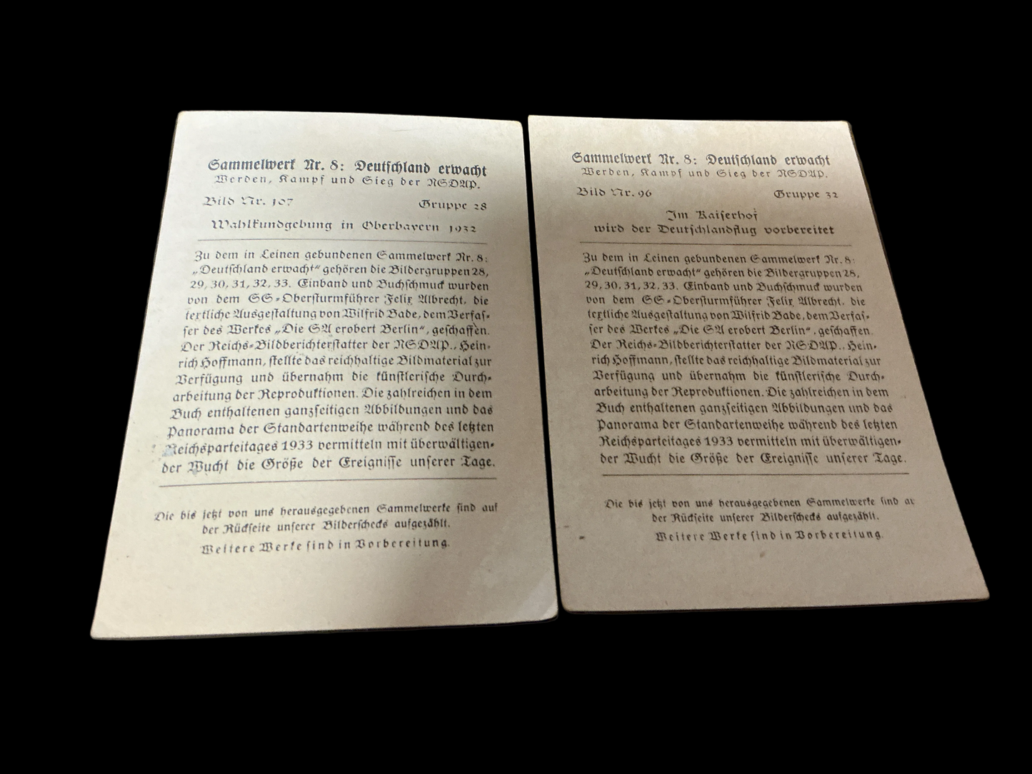 Pair of Third Reich Propaganda Cards