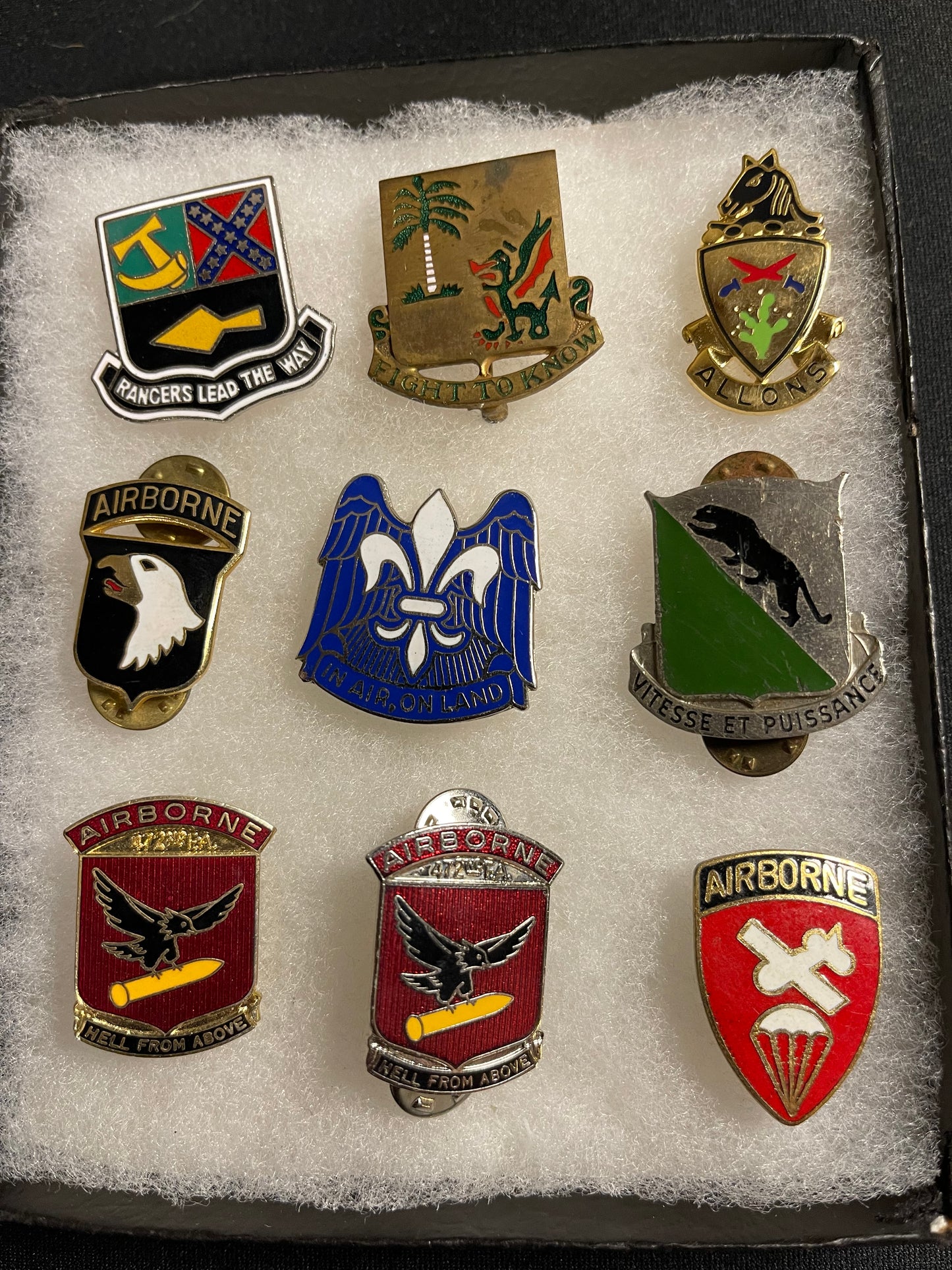 Collection of 9 Vintage U.S. Army Airborne and Special Forces Pins