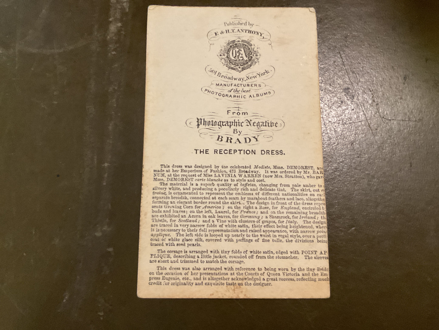 General Tom Thumb CDV (Carte de Viste)