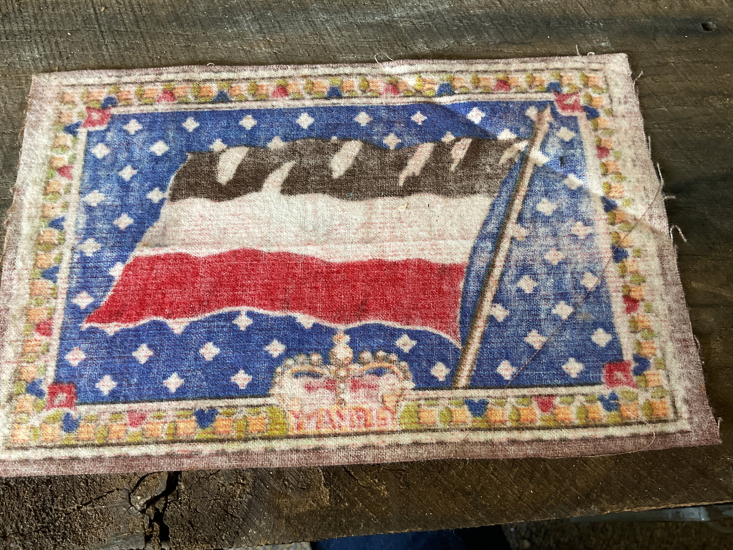 WWI Tobacco Felt Flag. (Approx 6x9)