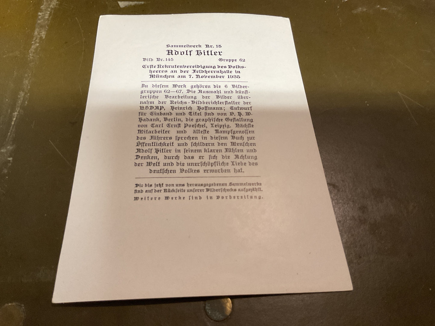 WWII German Propaganda Card