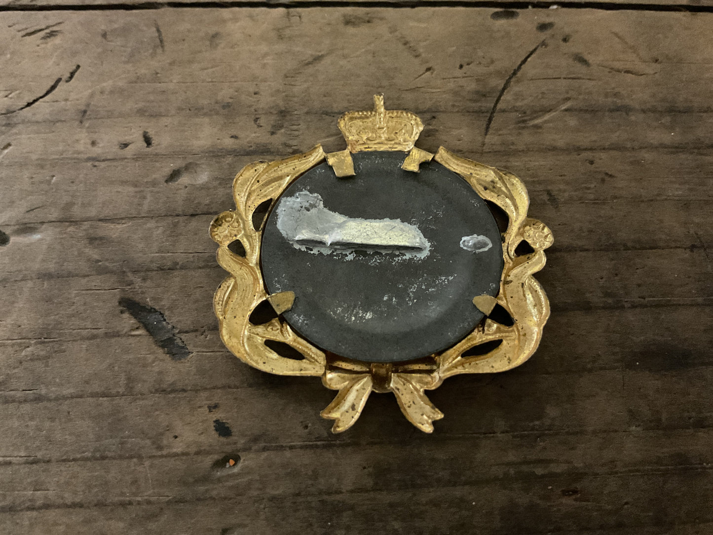 Imperial Austro-Hungarian Emperor Franz Joseph I Patriotic Portrait Badge-Gilt Crowded Frame-Pre-WWI Era/WWI Era
