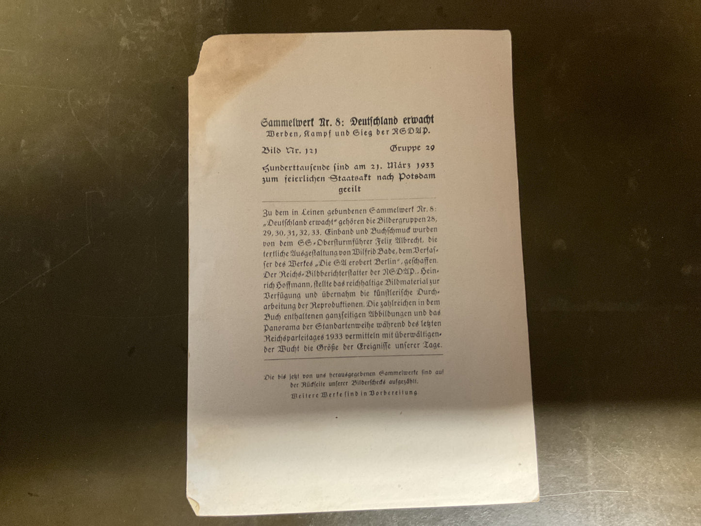 Original German Propaganda Photo Card