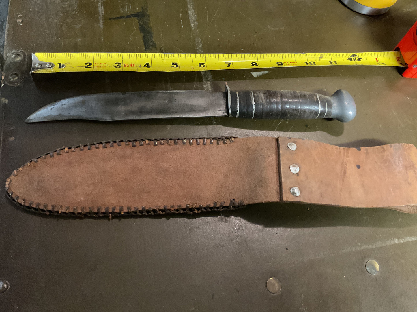 WWII Theatre Knife Black & Silver Handle