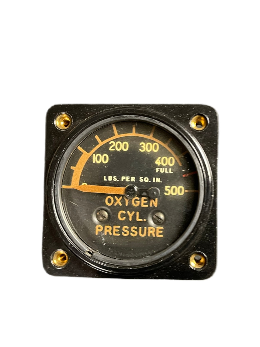 WWII U.S. Army Air Forces Oxygen Pressure Gauge – General Electric AN-6021-1A – New Old Stock with Original Packaging (1945)