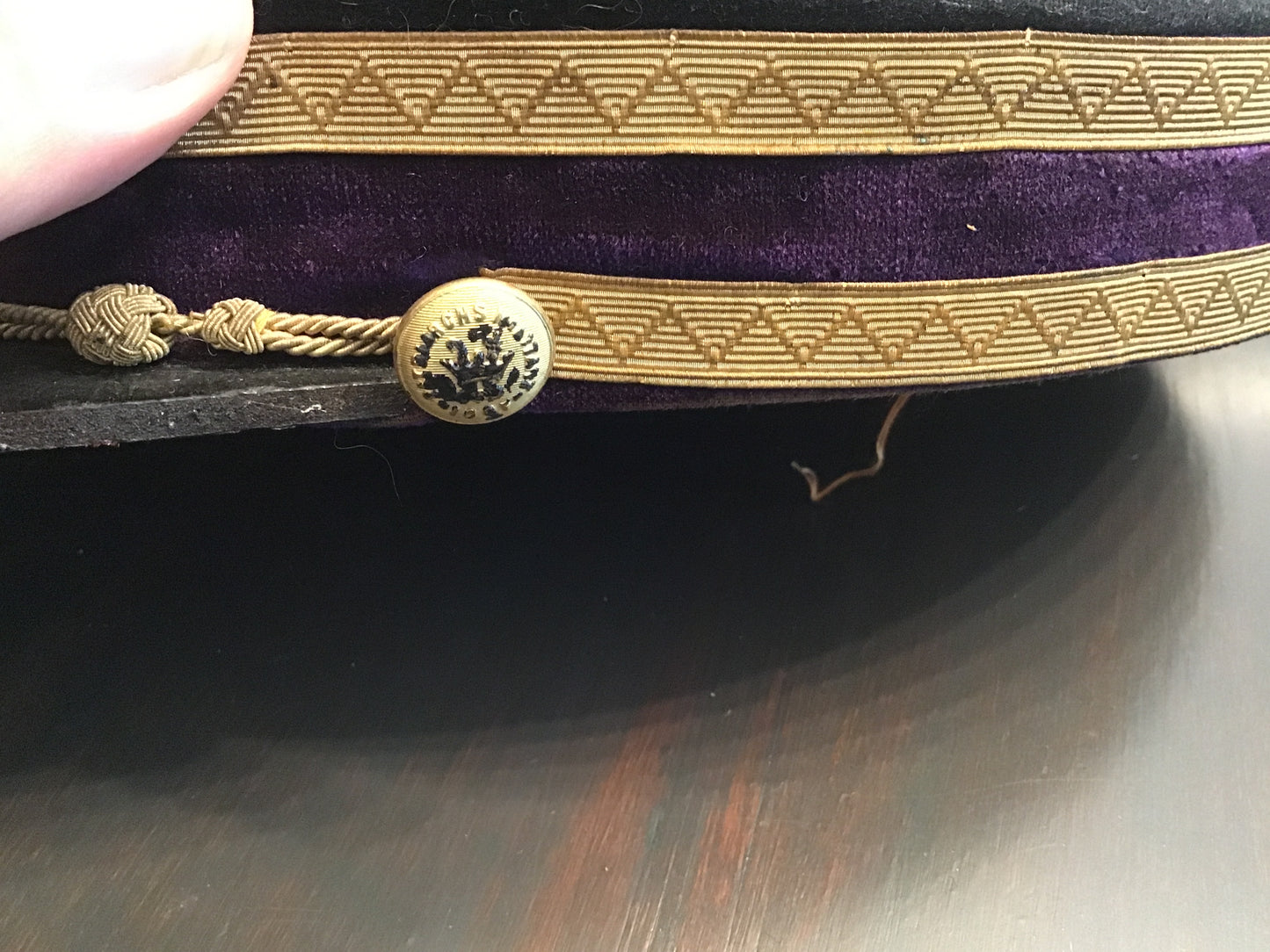 Vintage Knights Templar Masonic Cap Hat McLilley & Co. Columbus Ohio Purple Velvet Band N.H. 13