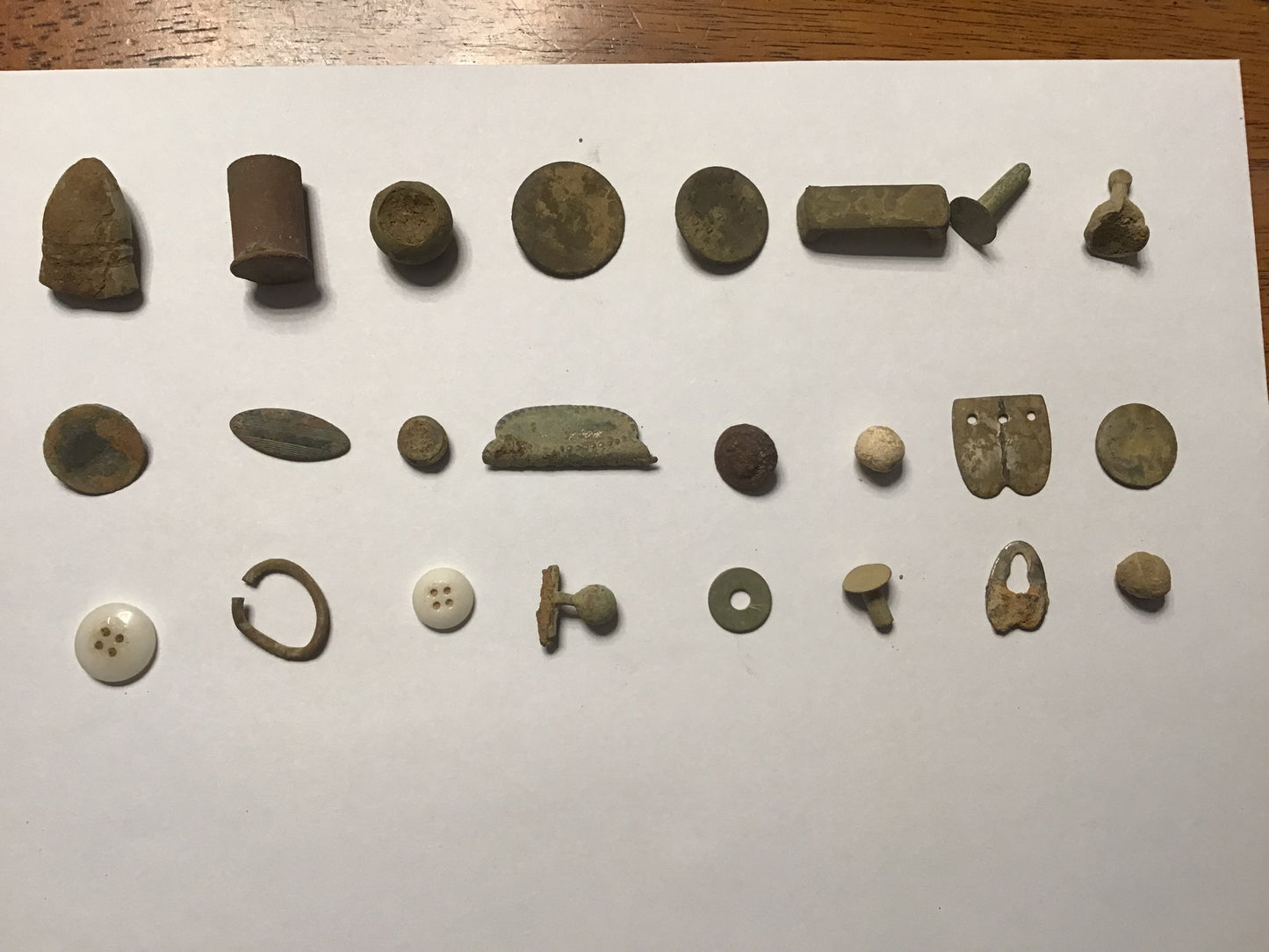 Civil War Dug Relics Display Lot – Buttons, Bullet, Rivets & Camp Artifacts – Saylors Creek, Virginia