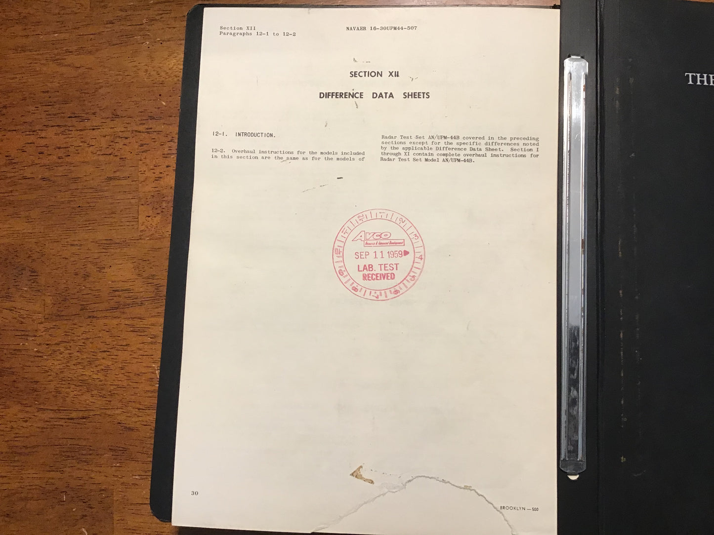 1956-57 U.S. Navy AN/UPM-44B Radar Test Set Technical Manual Lot NAVAER Sperry