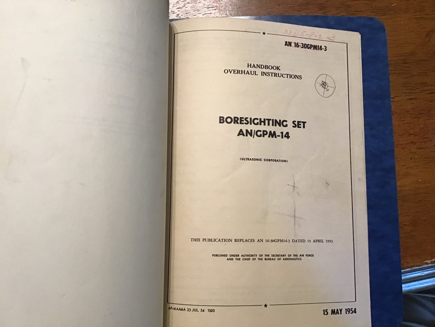 Vintage AN/GPM-14 Boresighting Set Technical Manual Binder USAF US Navy 1954 Radar