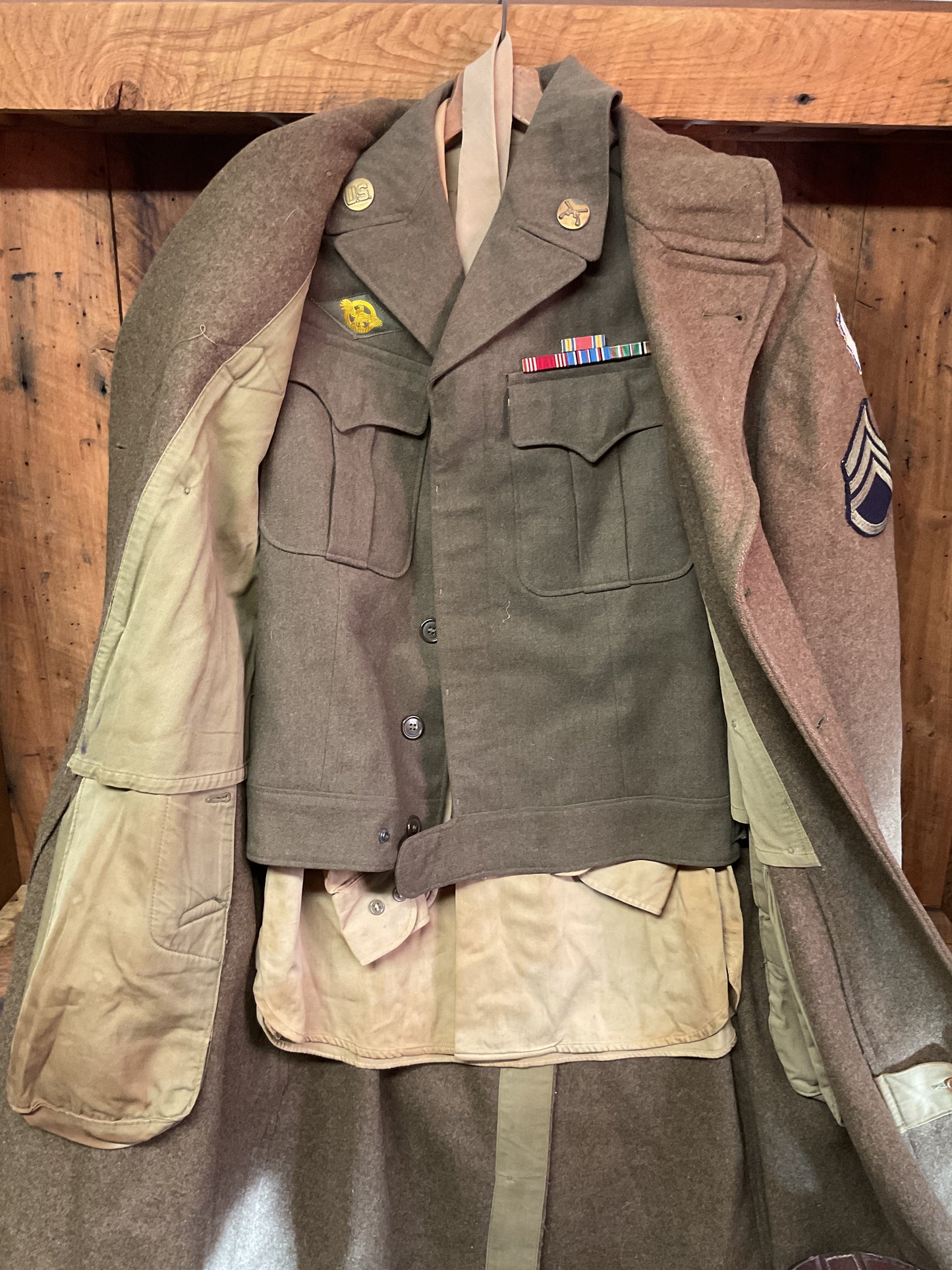 Original WW2 Shirt with Tie, Jacket, and Coat