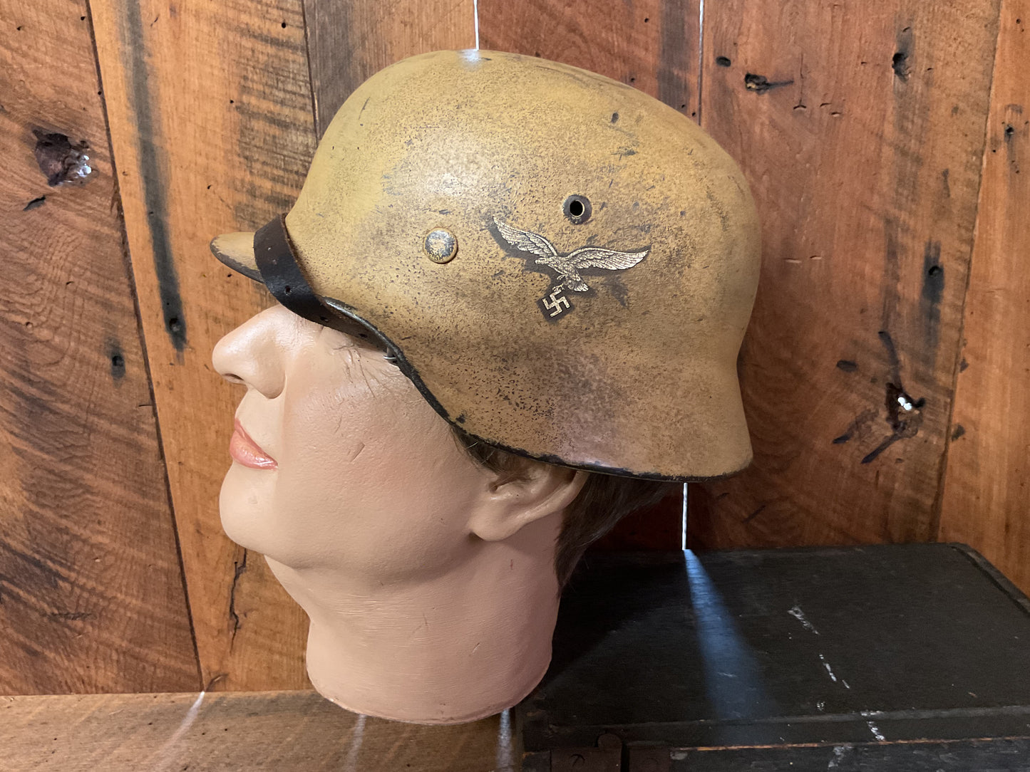 WWII German Afrika Korps Luftwaffe Double Decal Helmet