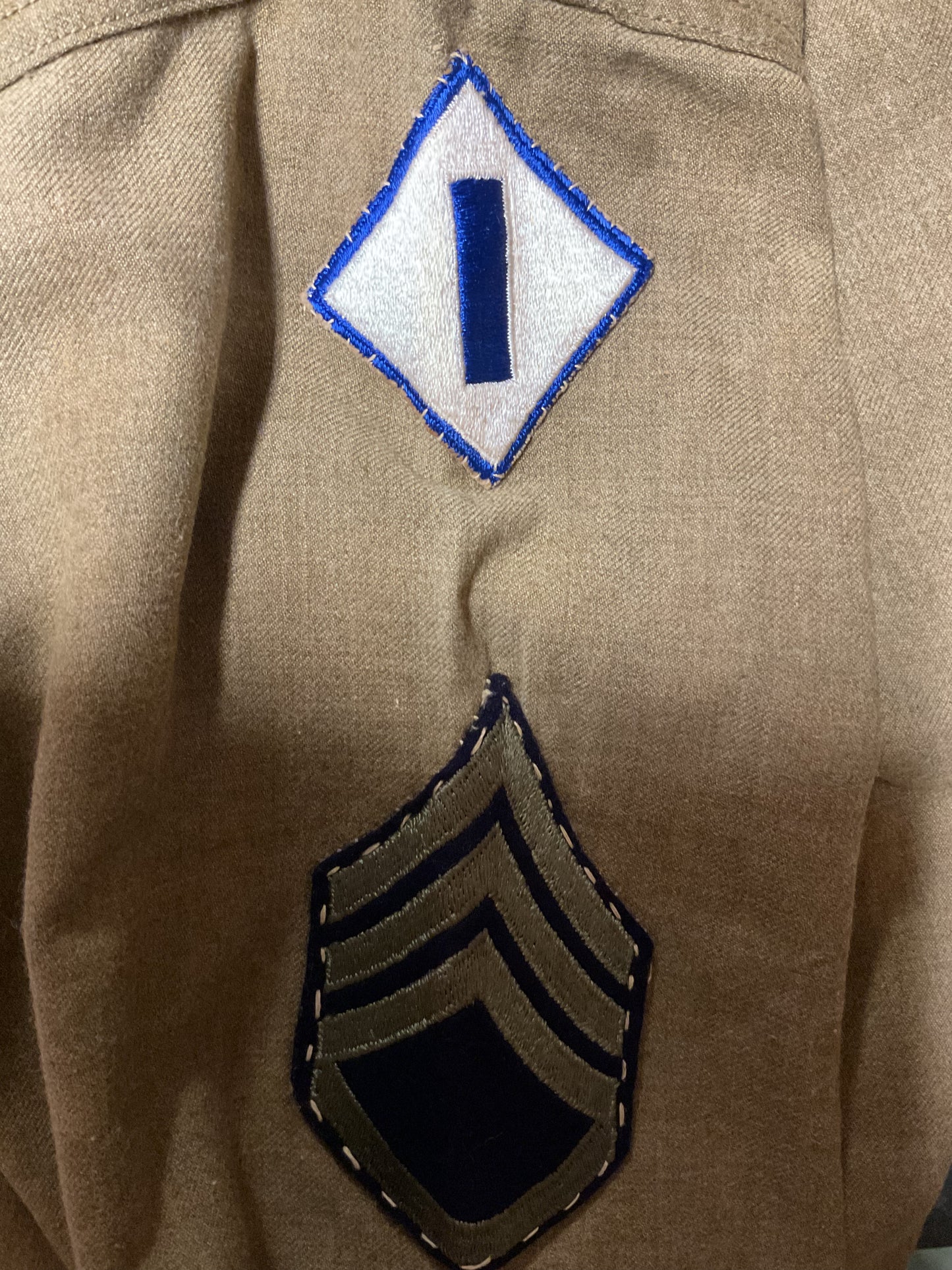 WWII EM Wool Shirt w/ gas flap and insignia