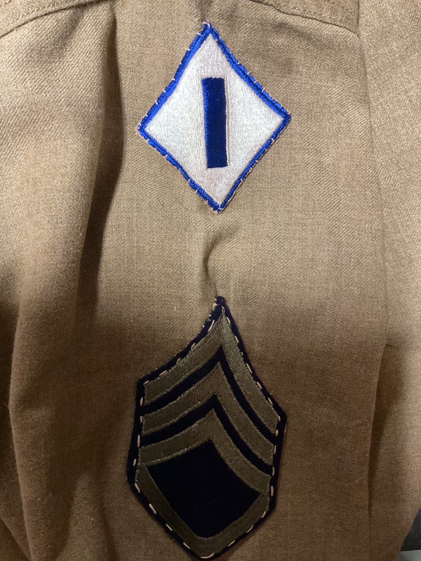 WWII EM Wool Shirt w/ gas flap and insignia