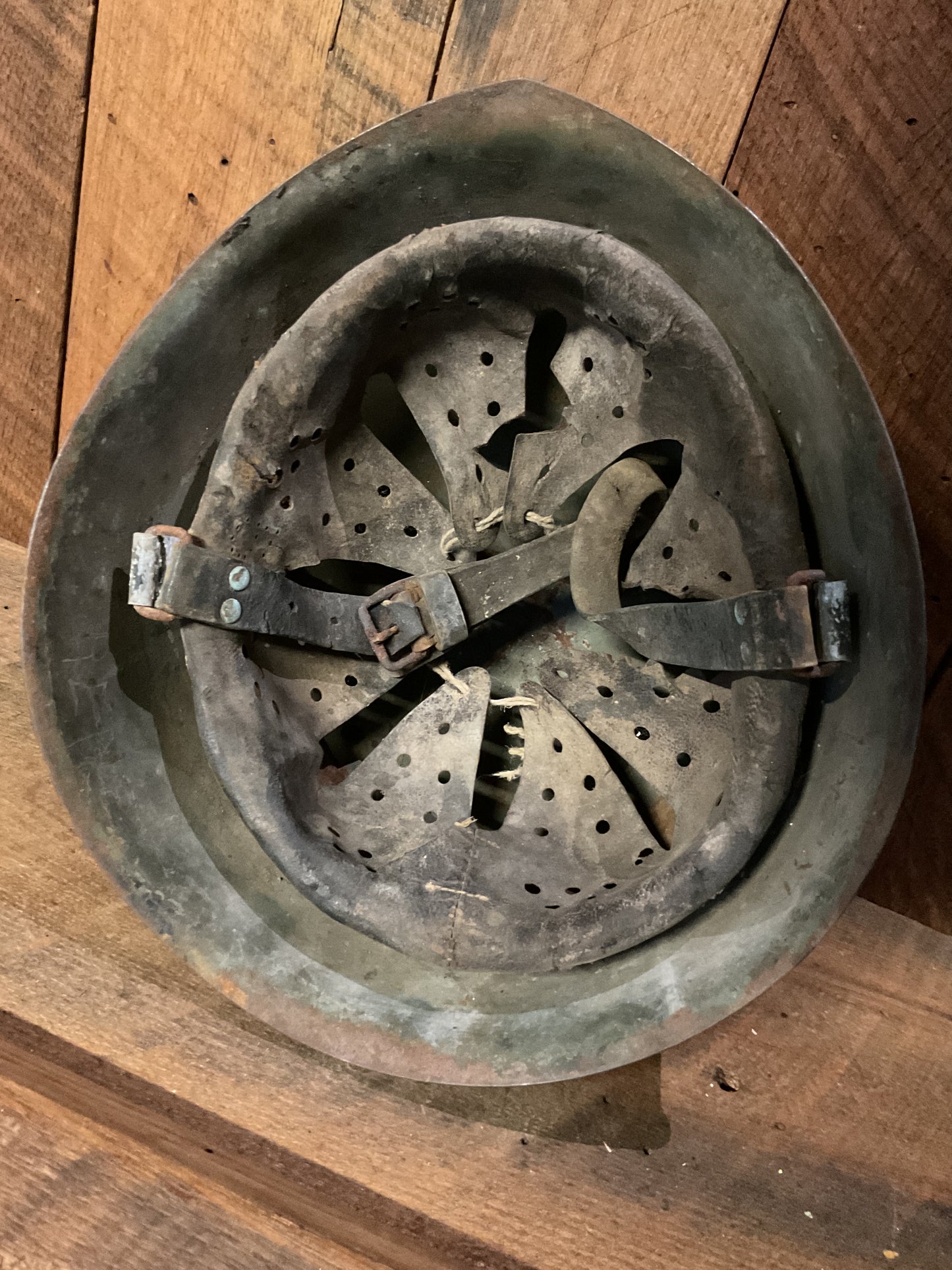 Original WWII Italian M33 Helmet and Soviet oil can