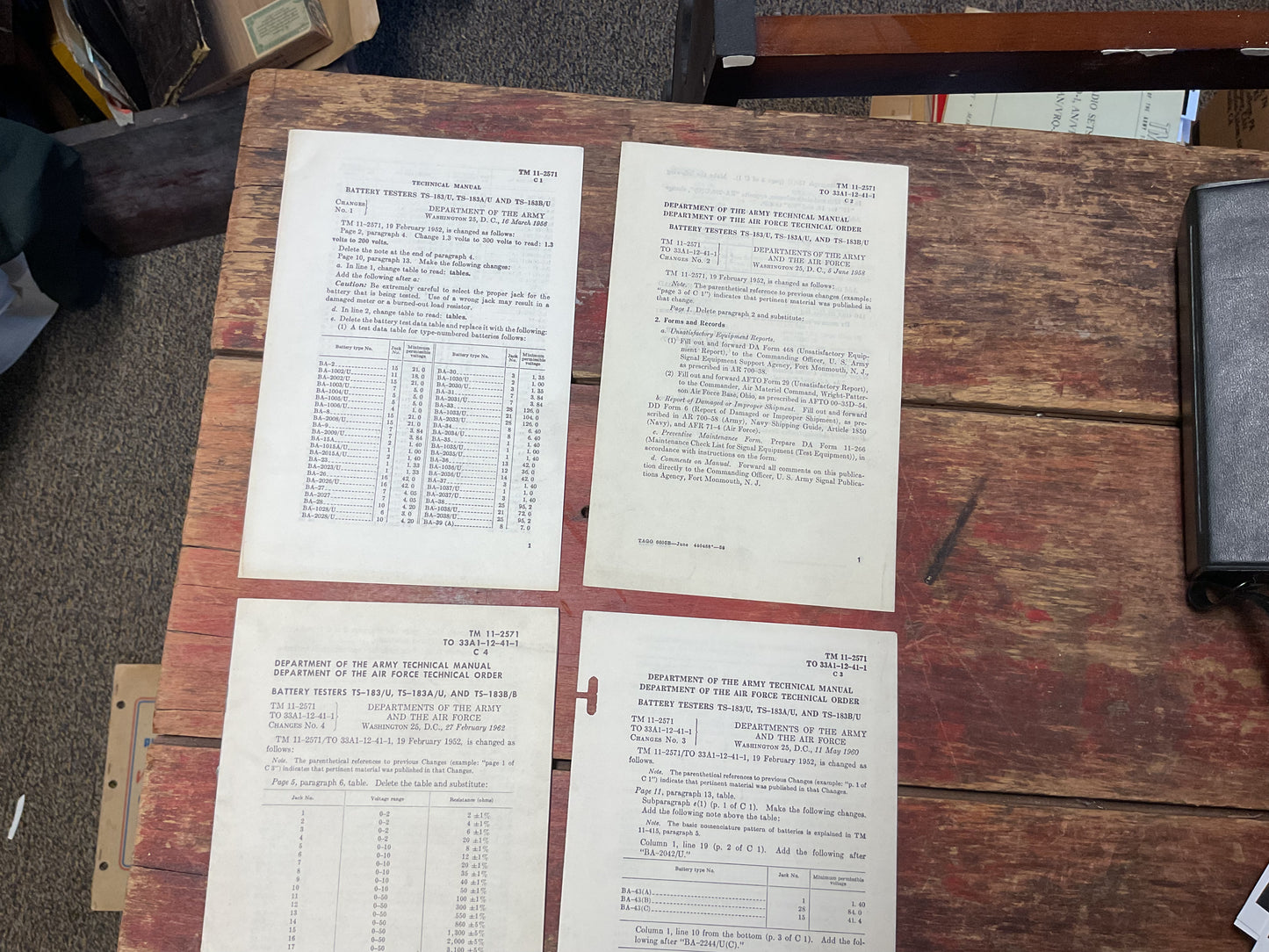 TM 11-2571 Battery Testers TS-183/U, TS-183A/U & TS-183B/U Technical Manual with Change Sheets