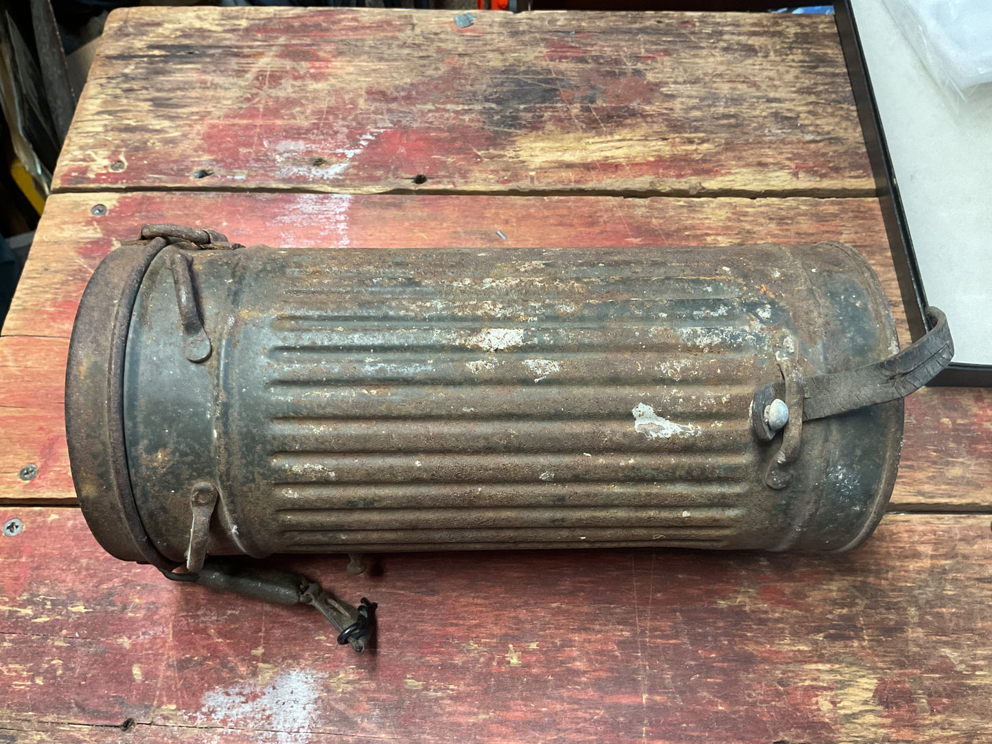 WWII German Wehrmacht Gas Mask Canister (Gasmaskenbüchse) – Original Field Gray Canister