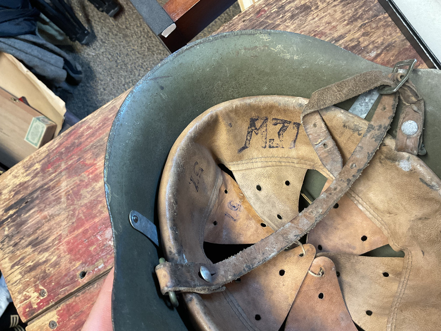 Bulgarian M36 Type C Steel Combat Helmet with Original Liner & Decal