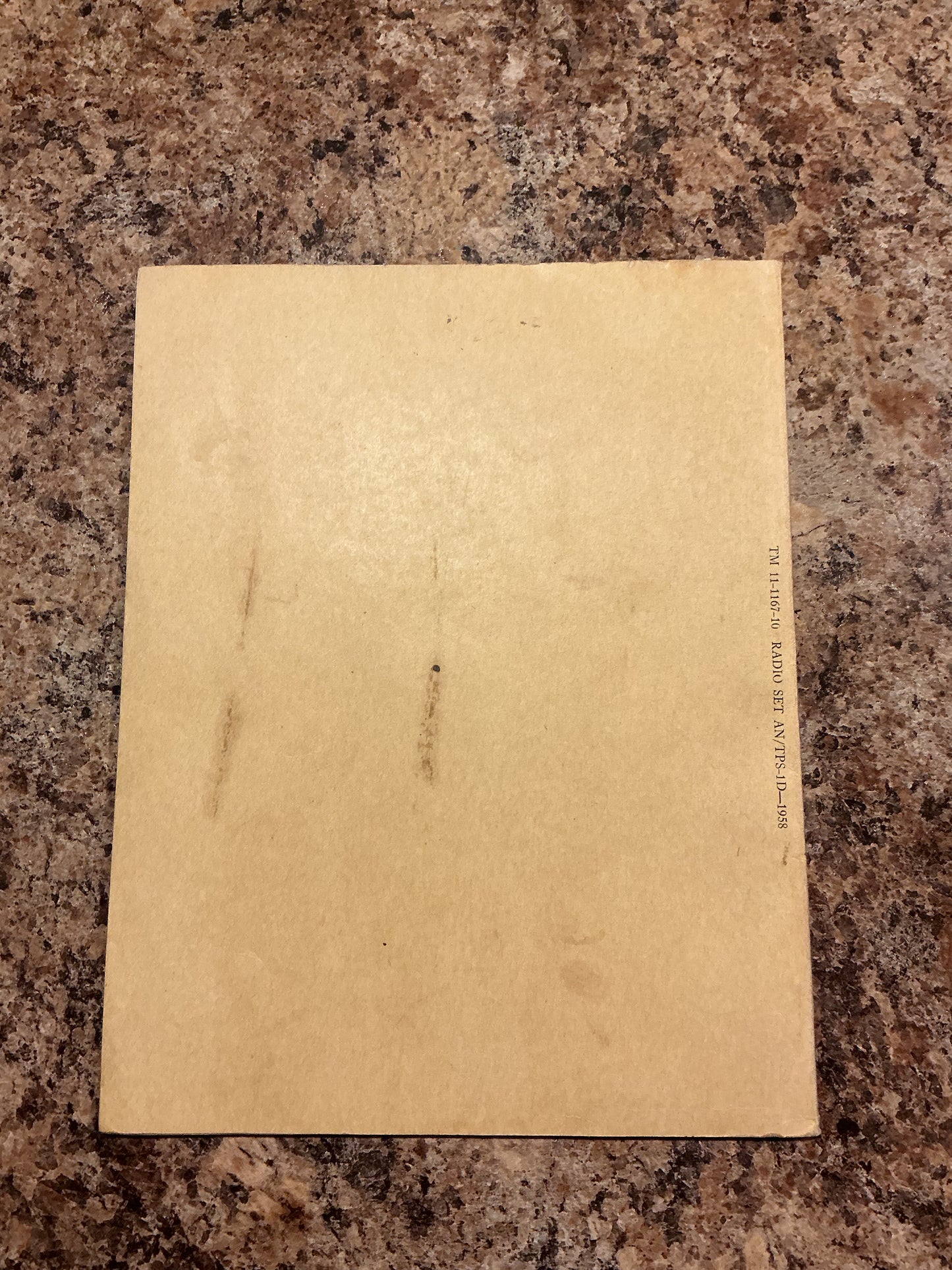 1958 U.S. Army TM 11-1167-10 Operator’s Manual