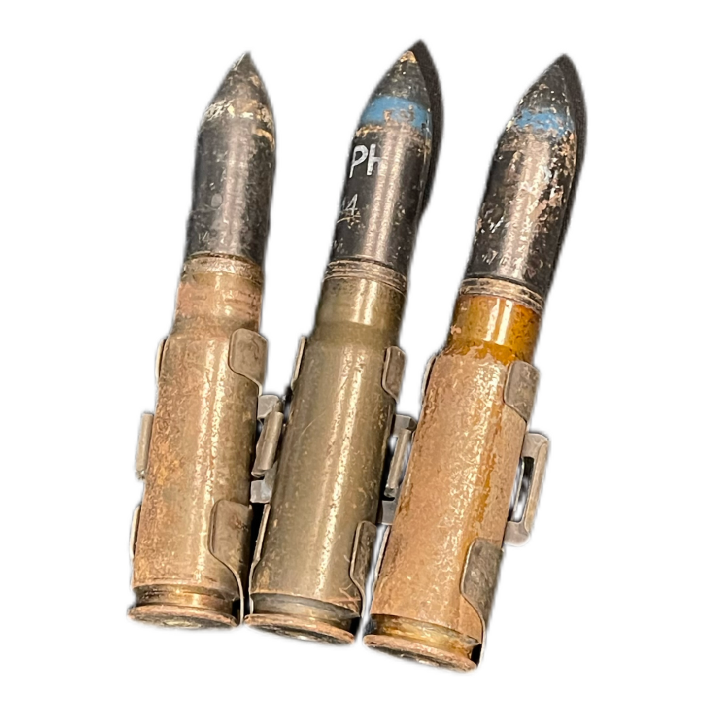 Inert WW2 German Luftwaffe MG151/20mm set of 3