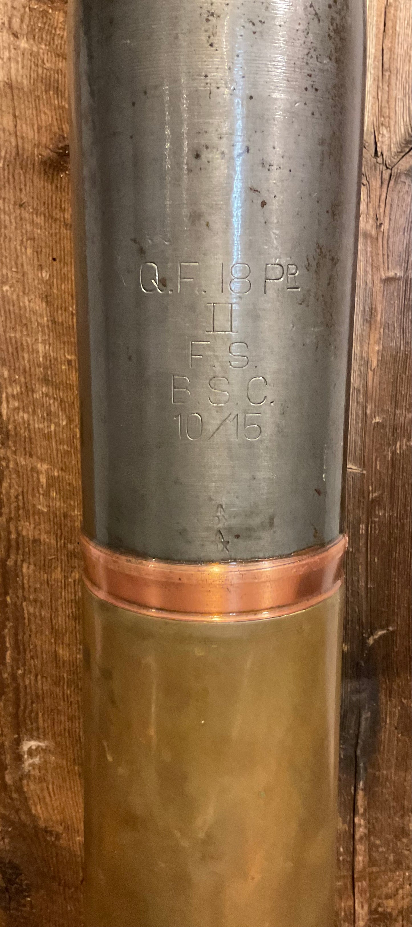 WWI US Produced British 18 Pounder Shell with Casing