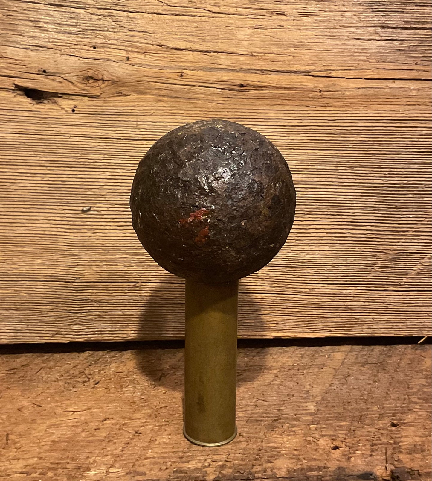 2.5 inch Civil War Cannonball and WWI Ammo Box