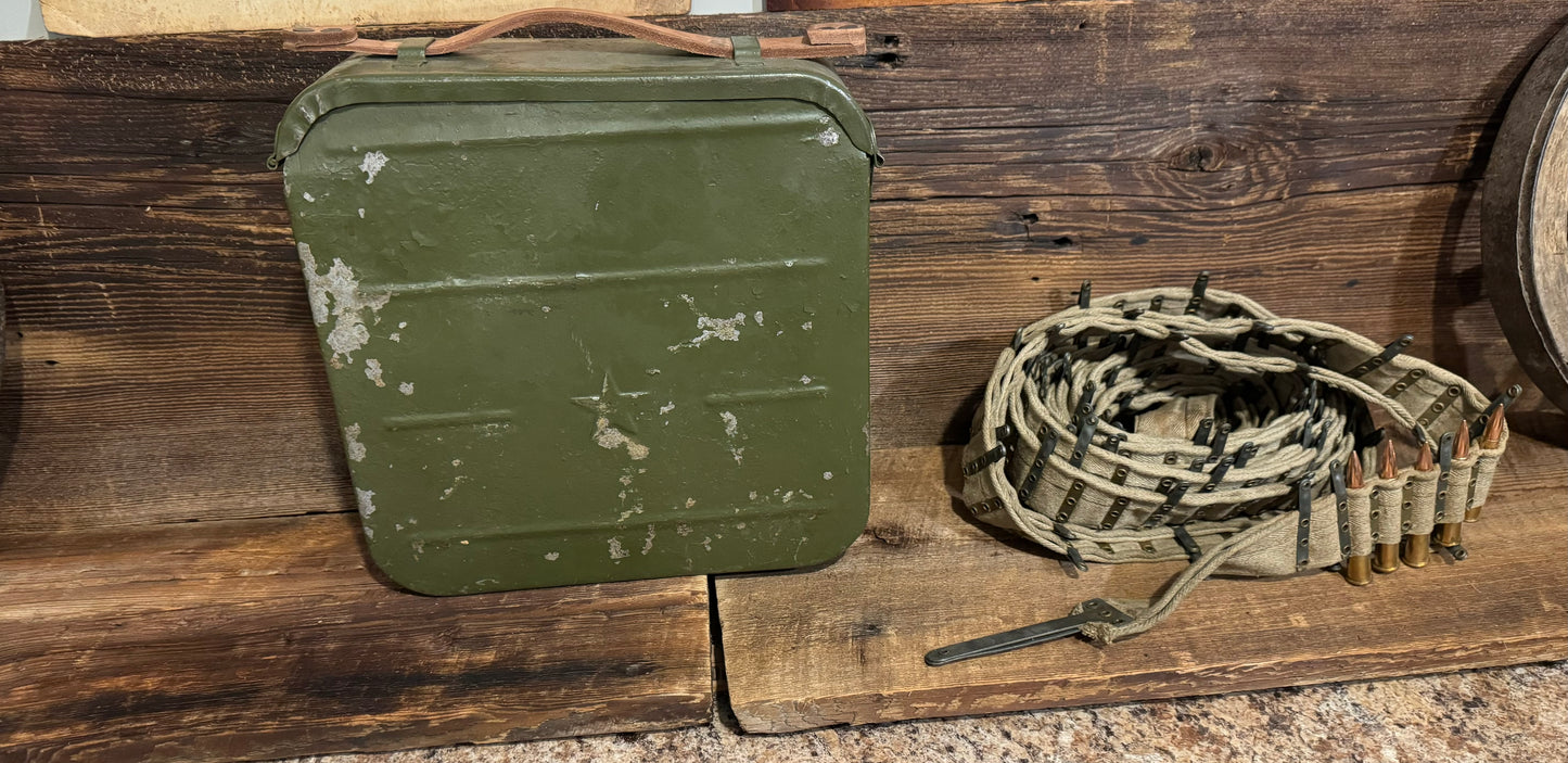 Maxim Machine Gun Ammo Box and Belt WWI