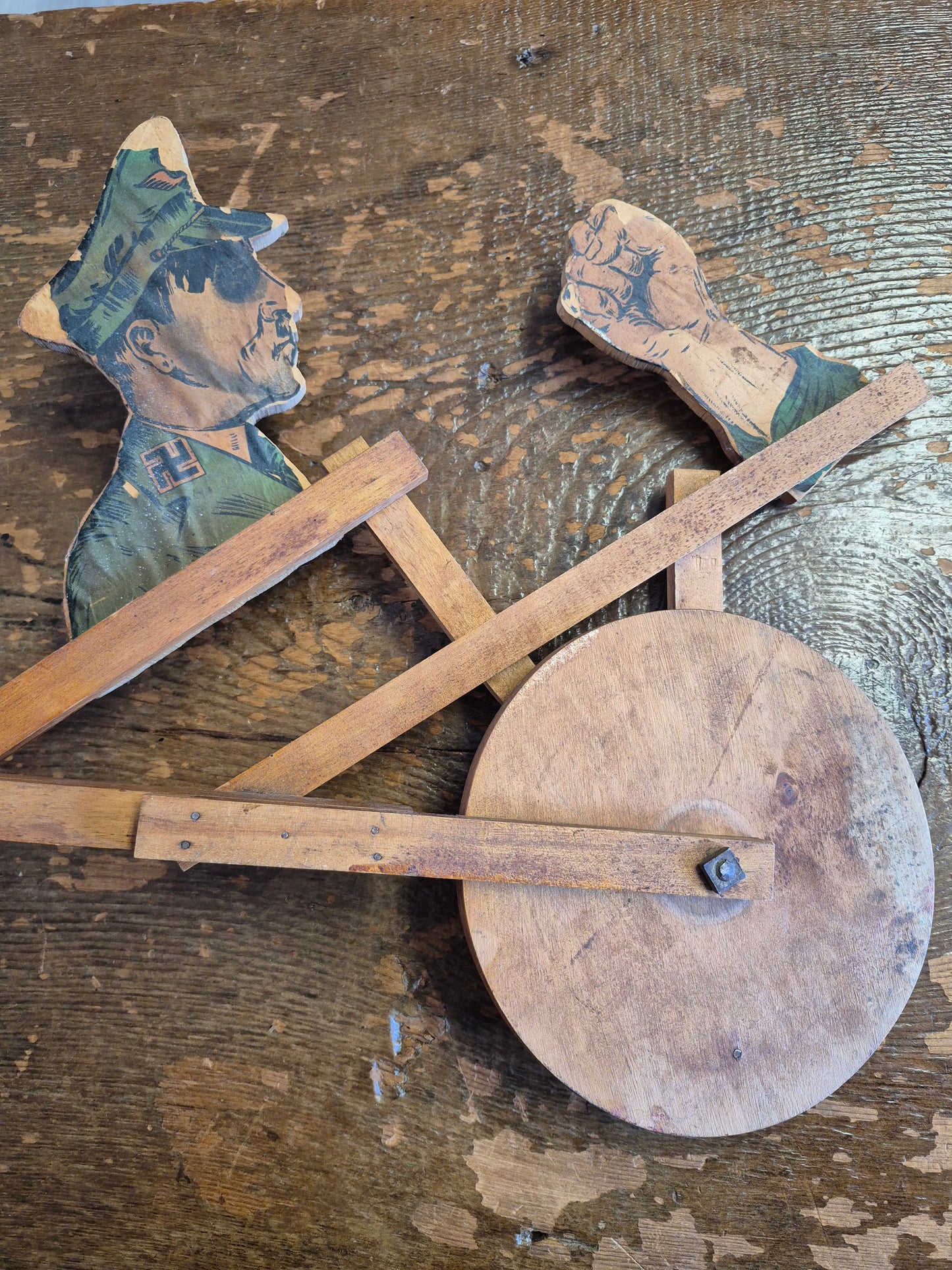 Rare 1940's Anti-Hitler Push toy