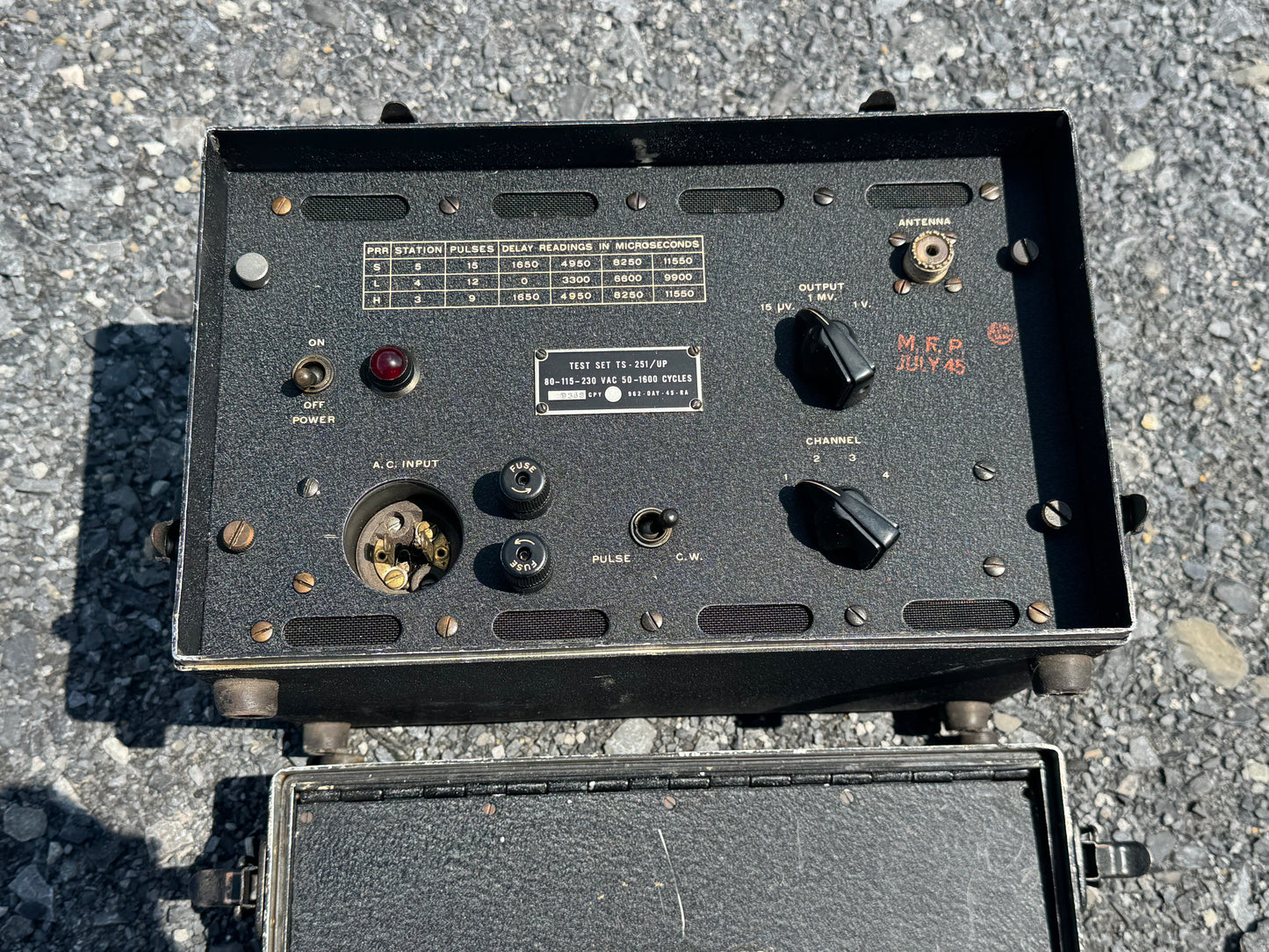 WWII U.S. Navy TS-251/UP Radar Test Set with Original Transit Case – July 1945