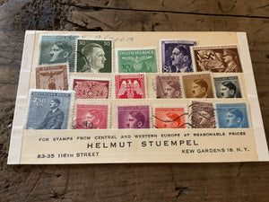 Third Reich German Stamp Collection on Original Approved Card