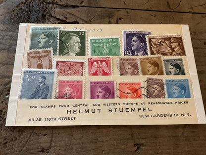 Third Reich German Stamp Collection on Original Approved Card