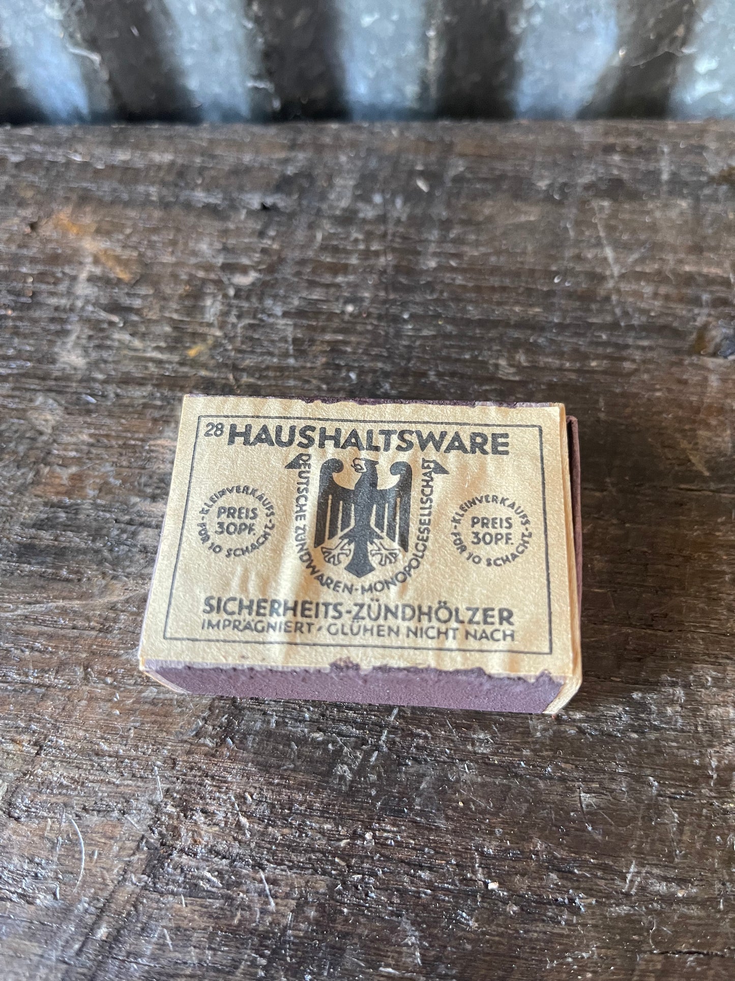 WWII German Household Matches Box – Deutsche Zündwaren Monopoly Society – Partial Contents