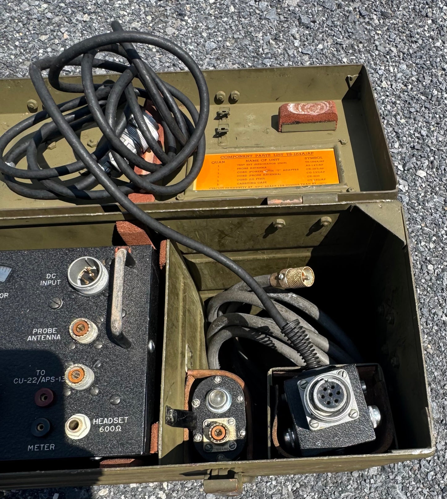 U.S. Military TS-184A/AP Radar Test Set with Original Transit Case – Cold War Aviation Electronics