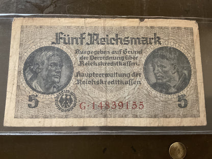 WWII-Era German 5 Reichsmark