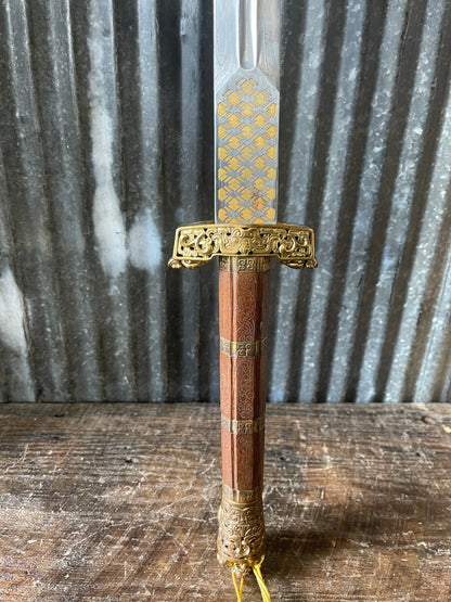 Paul Chen / Hanwei Han Dynasty Chinese Jian Sword – Ornate Brass & Wood – Discontinued