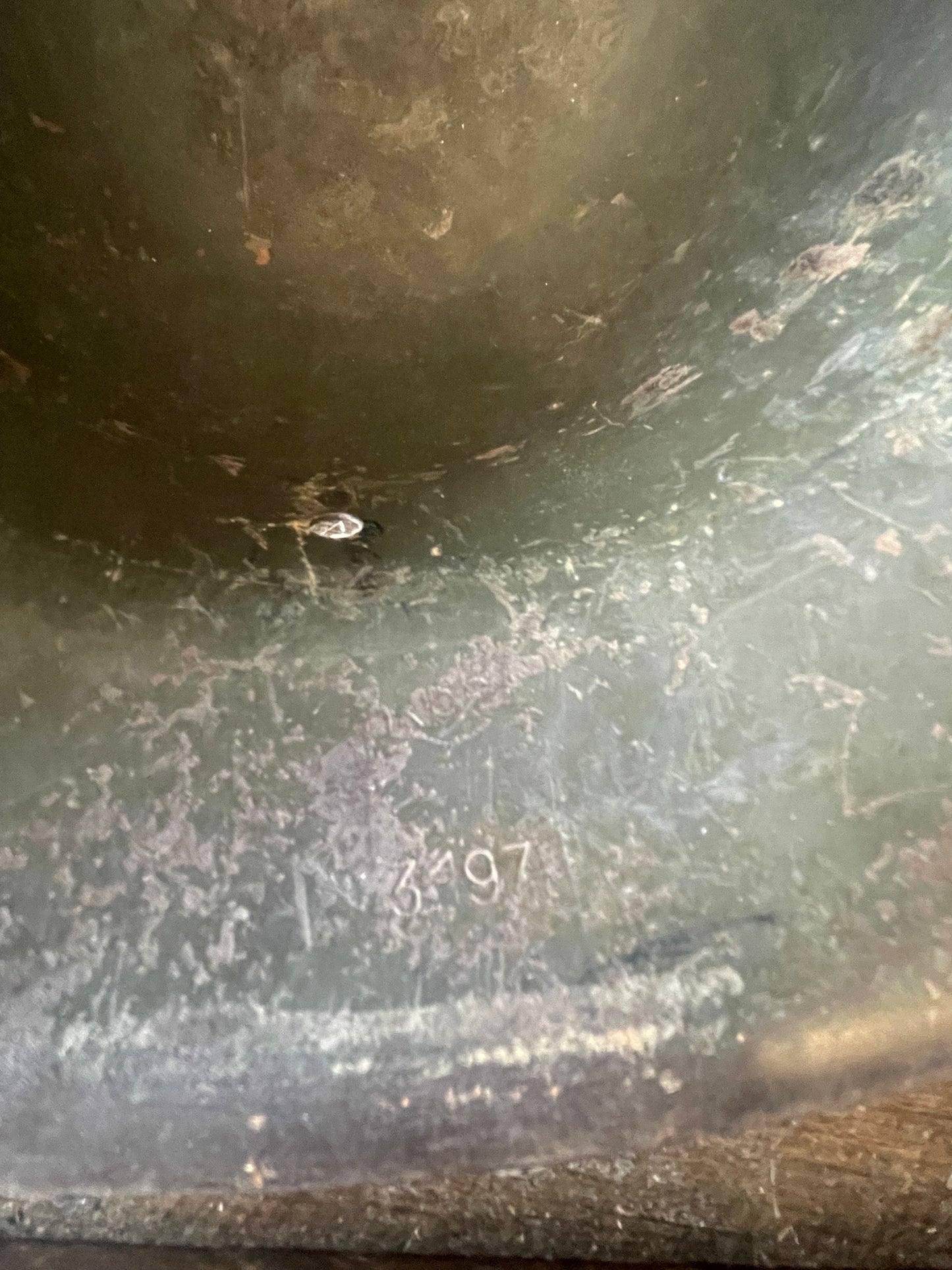 WWII German M42 Helmet Shell – Original Interior Paint & Named/Initialed