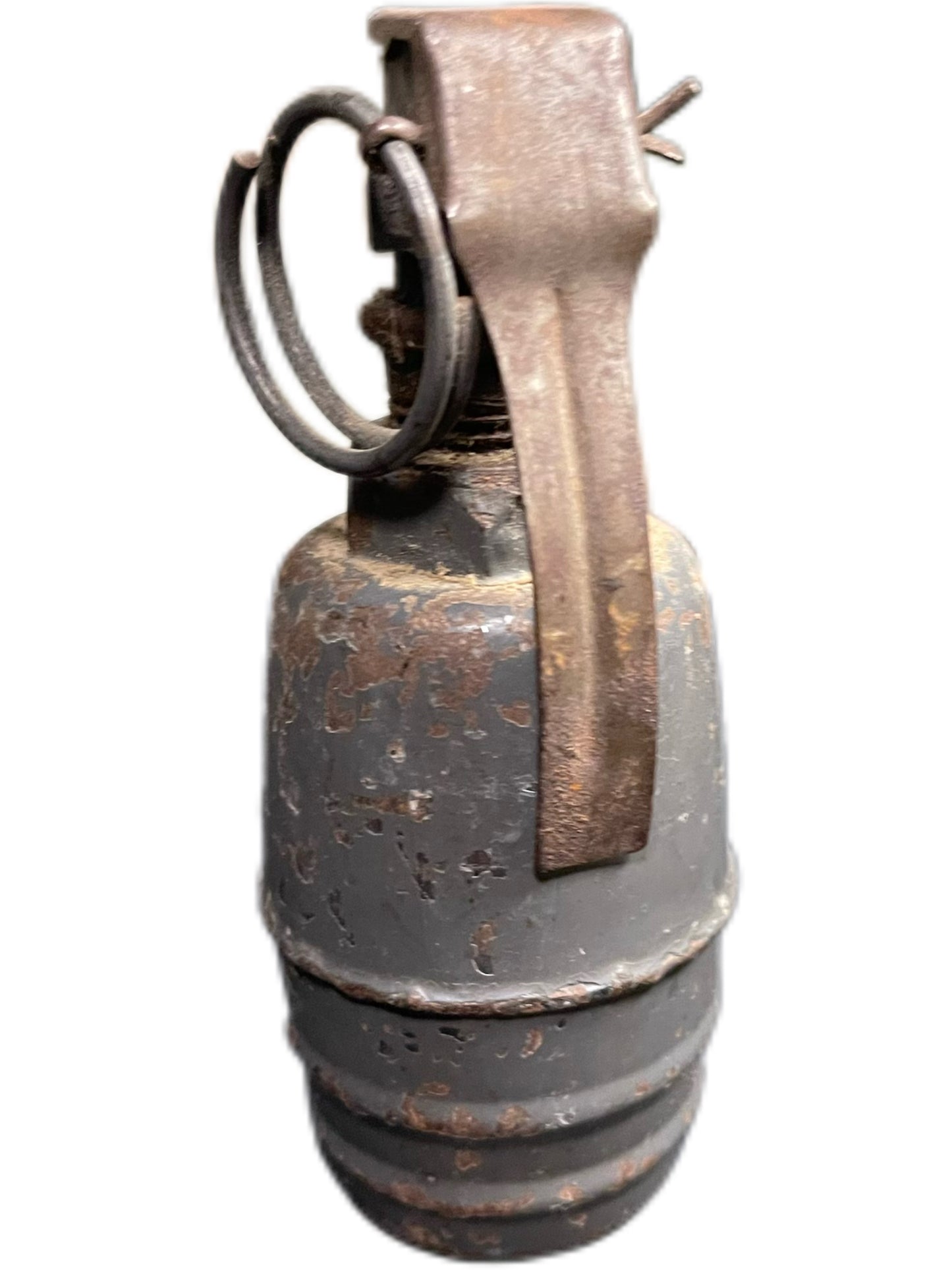 Inert Post-WWI British MKV Lachrymatory Gas Grenade with Early MKII Fuse – Converted to Coin Bank with Penny Inside