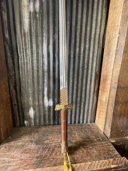 Paul Chen / Hanwei Han Dynasty Chinese Jian Sword – Ornate Brass & Wood – Discontinued