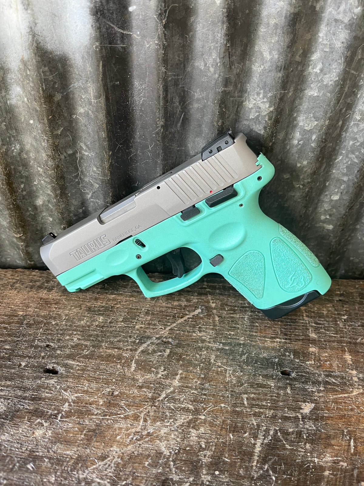 Taurus G2S 9mm – Tiffany Blue Frame – Stainless/Silver Slide – Good Used Condition