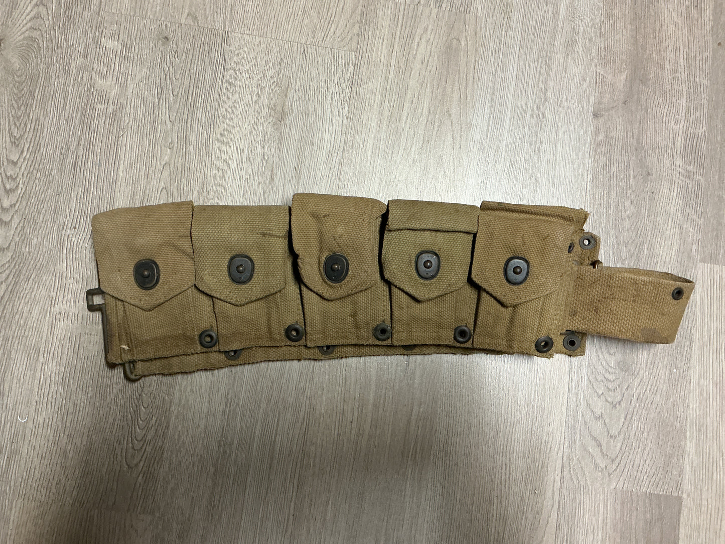 Original WWII U.S. Army M1923 Garand Cartridge Belt- Hinson & Mgf. Co.-Dated 1943